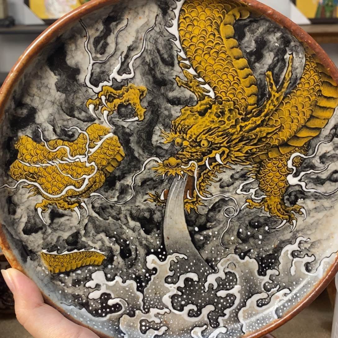 鬼*东手工绘画金龙壶茶