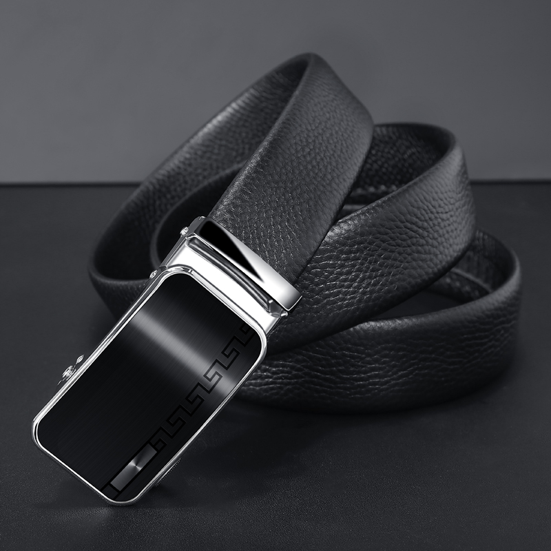 新款自动扣头层牛皮皮带