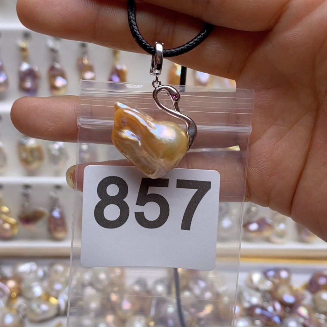 淡水珍珠颈饰银S925镶嵌857