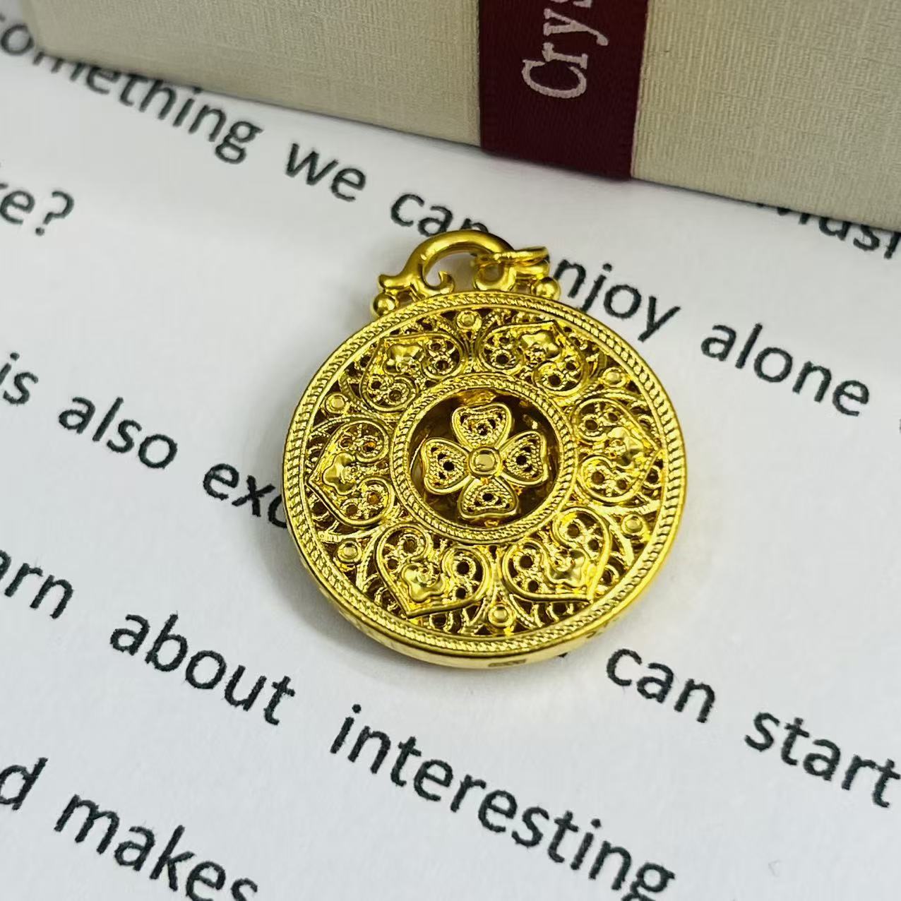 足金999四叶福环黄金首饰配件DP2802-01850