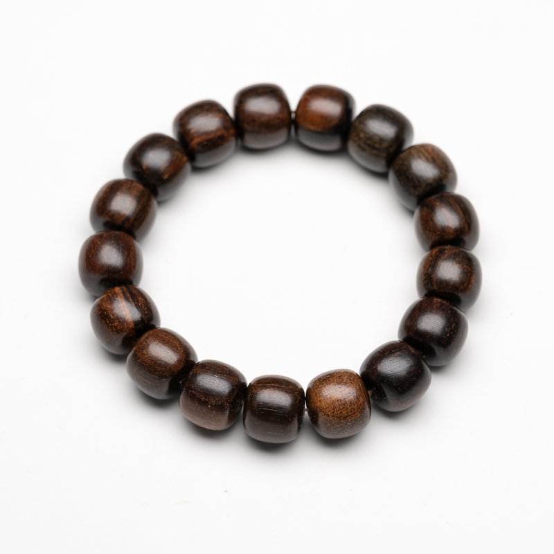 贡木13*11mm+17颗鼓珠单圈手串