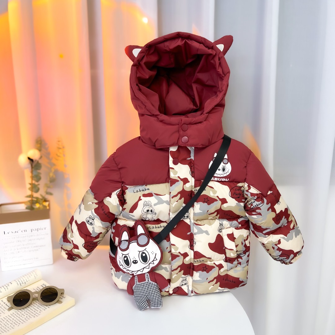 童装男童棉服加绒加厚小童羽绒棉衣宝宝冬季婴儿童棉袄外套衣服