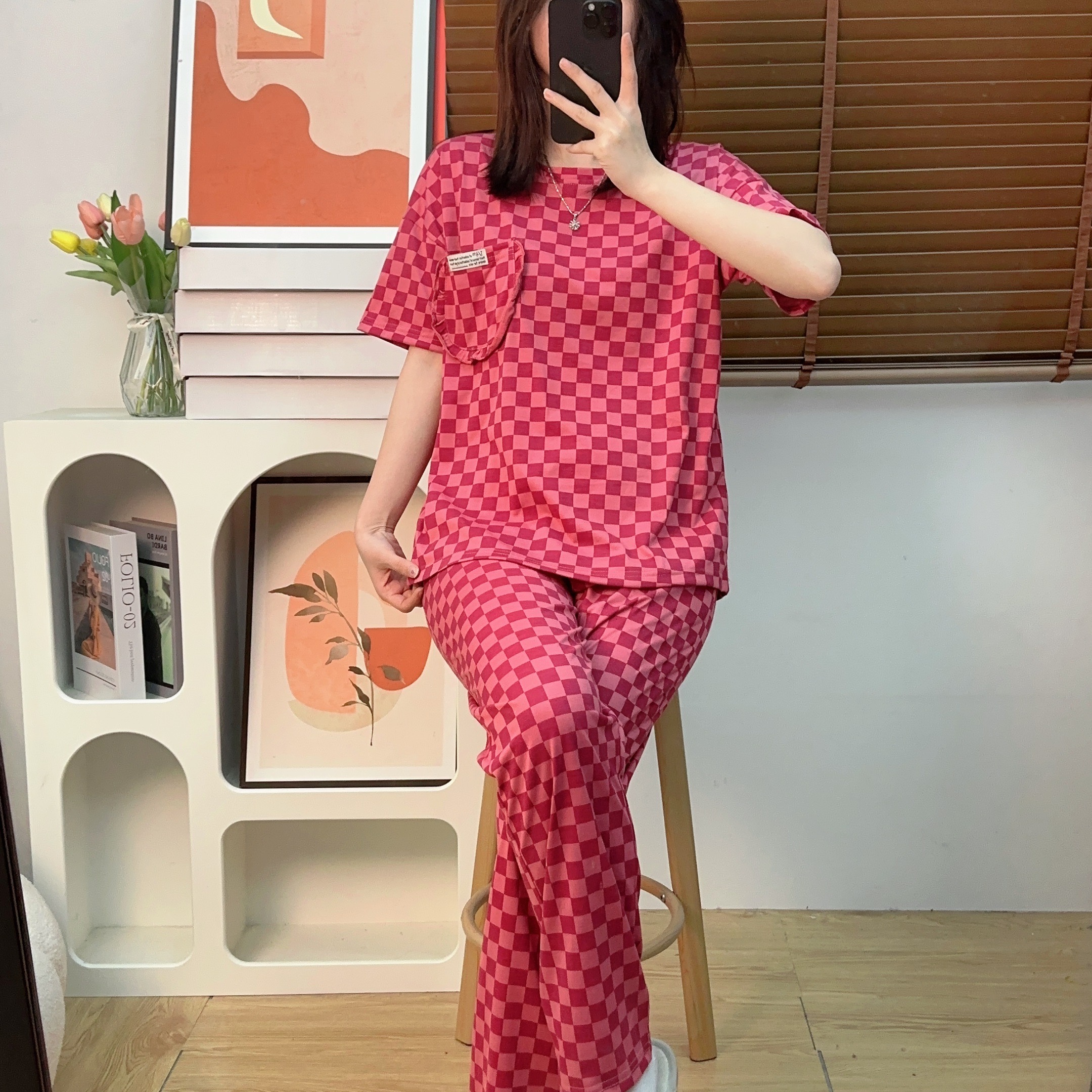 2024年新款睡衣女夏季短袖长裤裤甜美夏天薄款粉色家居服套装