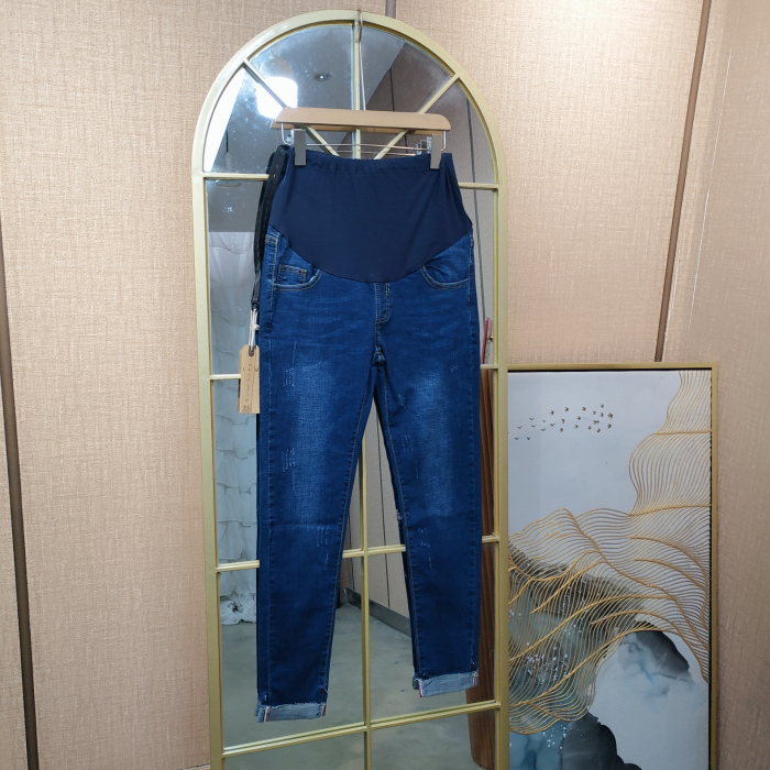 ZQ28孕妇蓝色牛仔裤L100-130XL140