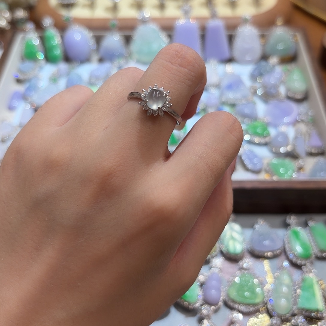 翡翠银S925镶嵌戒指