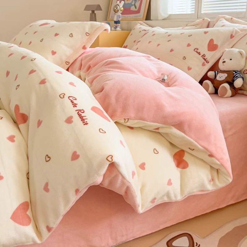 牛奶绒被套单件150x200x230学生宿舍冬季加绒法兰绒1.5米单独被罩