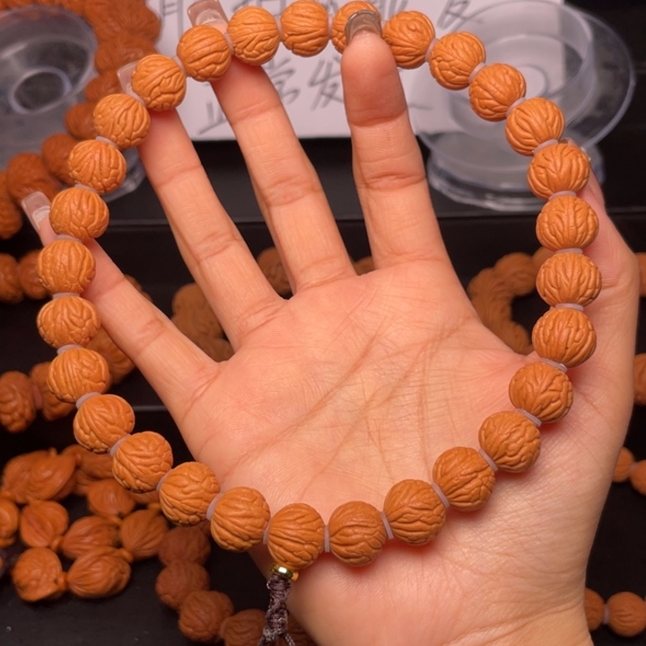桃核手串缘*1.3尺寸聚宝盆手持（18号链接）