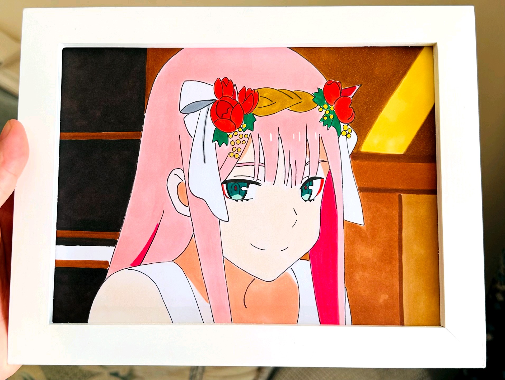 02马克笔画 八寸送框包邮