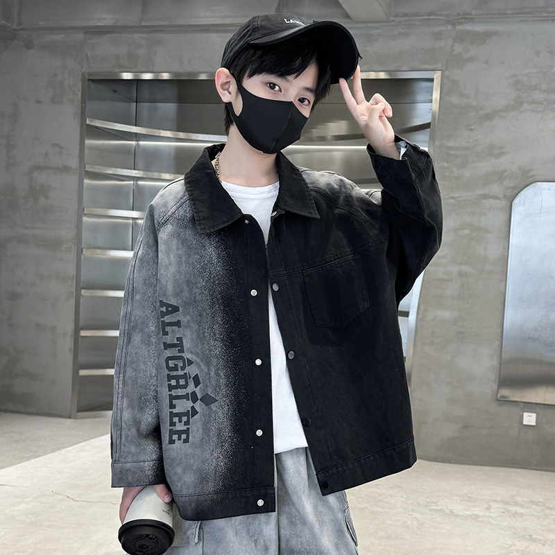 儿童装男童春装外套2025新款帅气春秋款男孩牛仔中大童春季衬衫潮