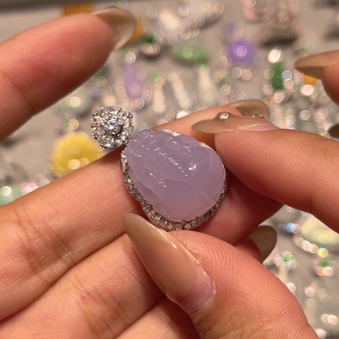 颈饰银S925镶嵌翡翠吊坠