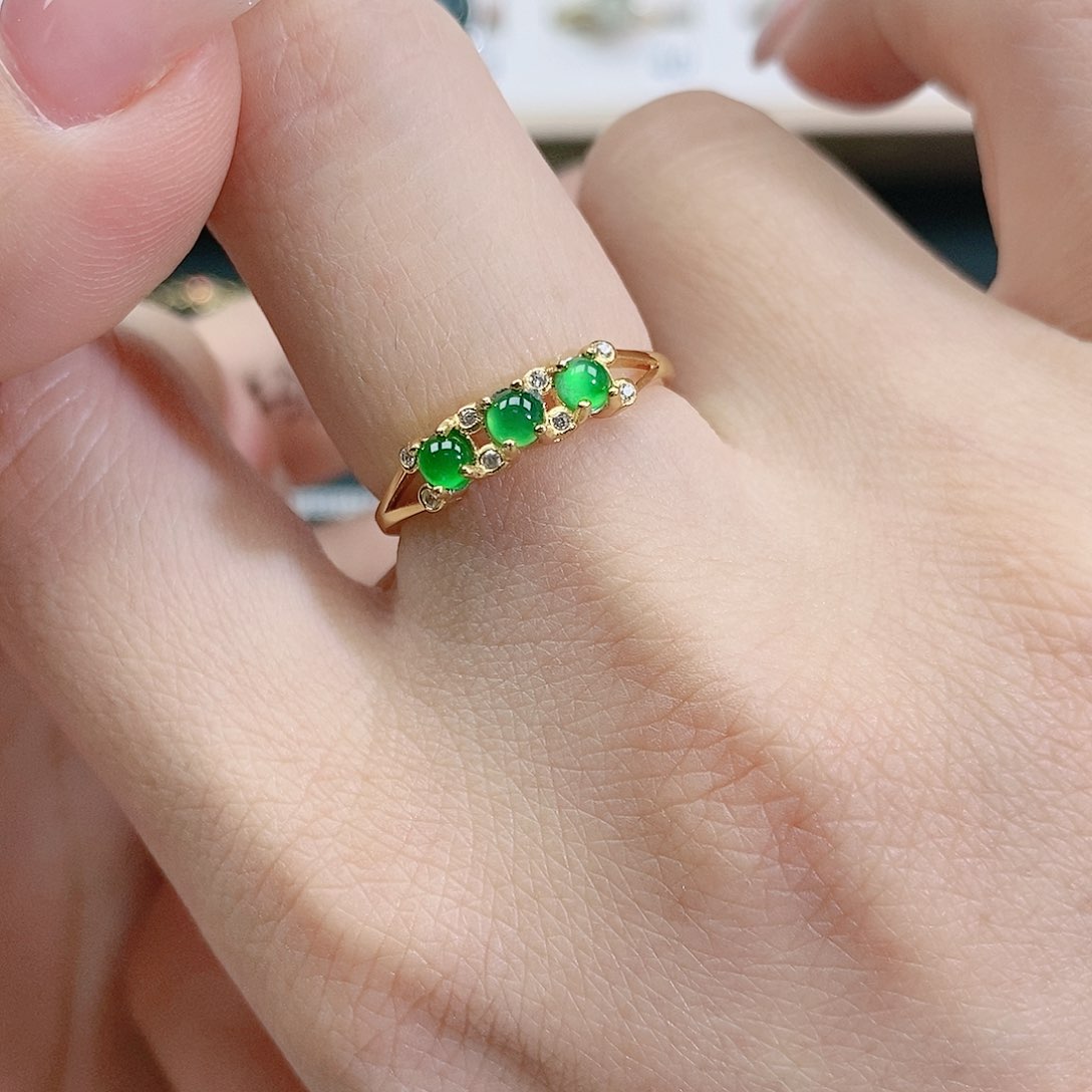 【闪购商品】翡翠戒指银S925镶嵌翡翠戒指