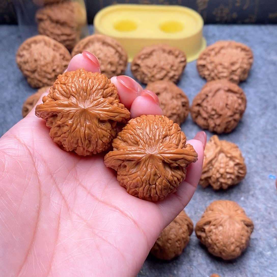 文玩核桃把件别精品磨盘狮子头41全品