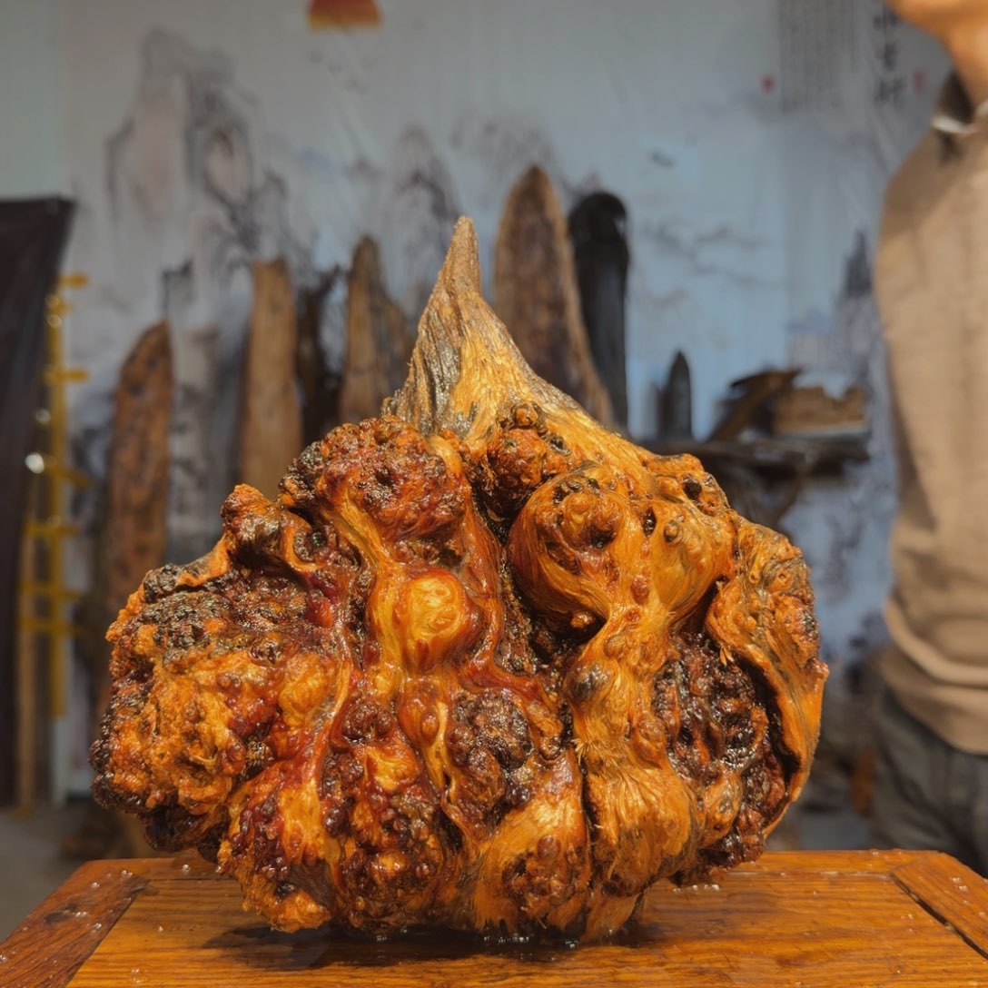 自***子木三丰琥珀木 天然摆件130