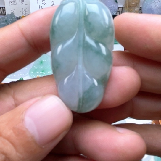 翡翠未镶嵌发饰翡翠冰飘花叶子