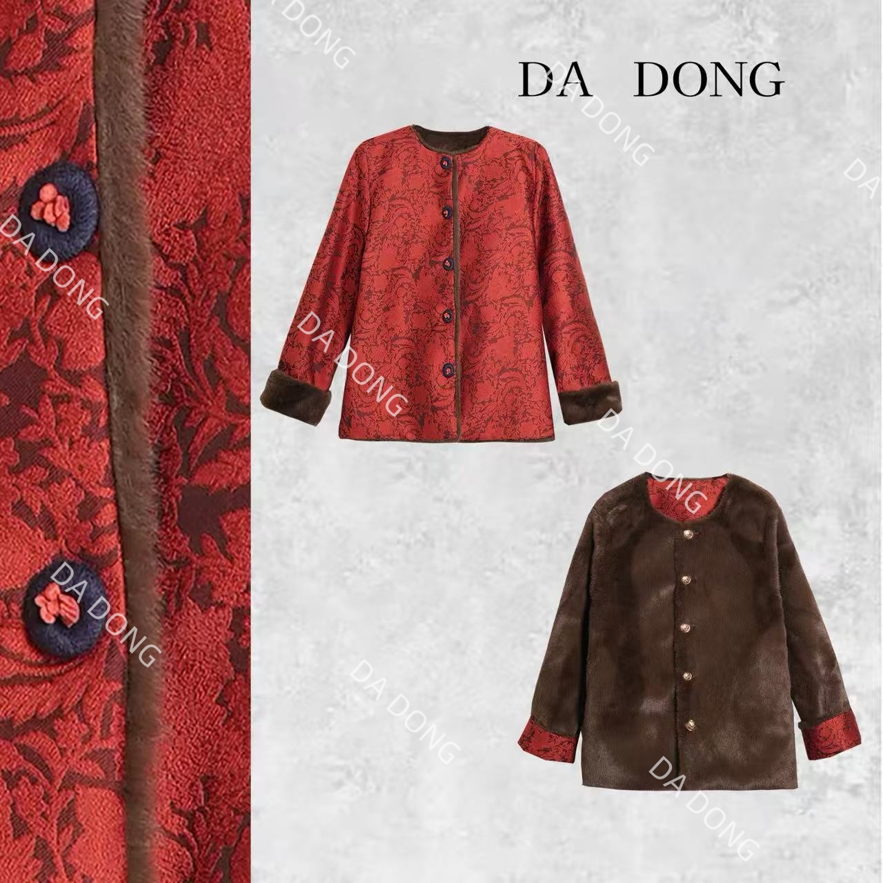 【棉服】花想容--新中式加棉设计师高定轻奢宽松休闲复古国潮百搭