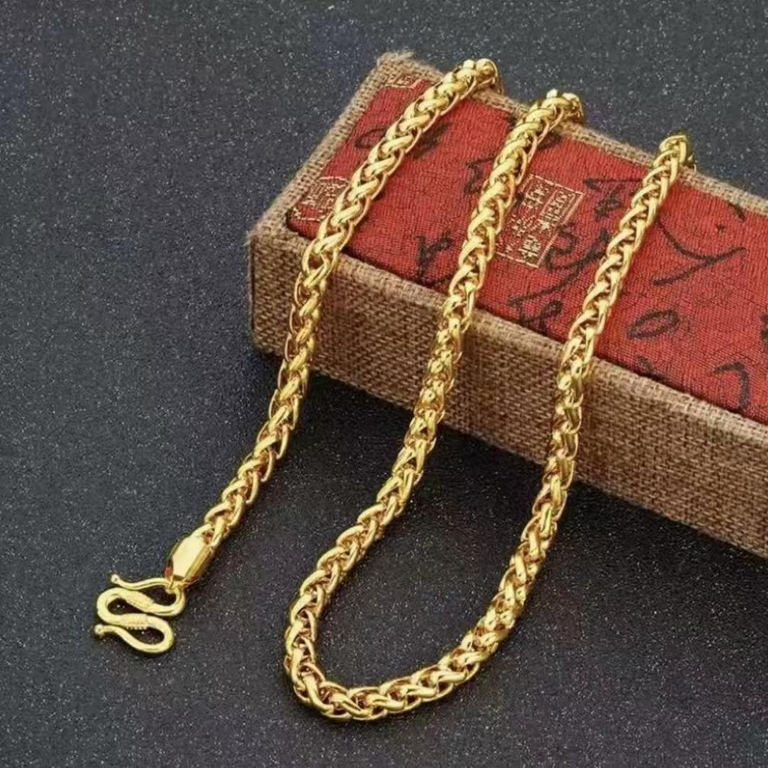 孟加拉赤金【肖邦项链】时尚经典潮流气质百搭男款编织