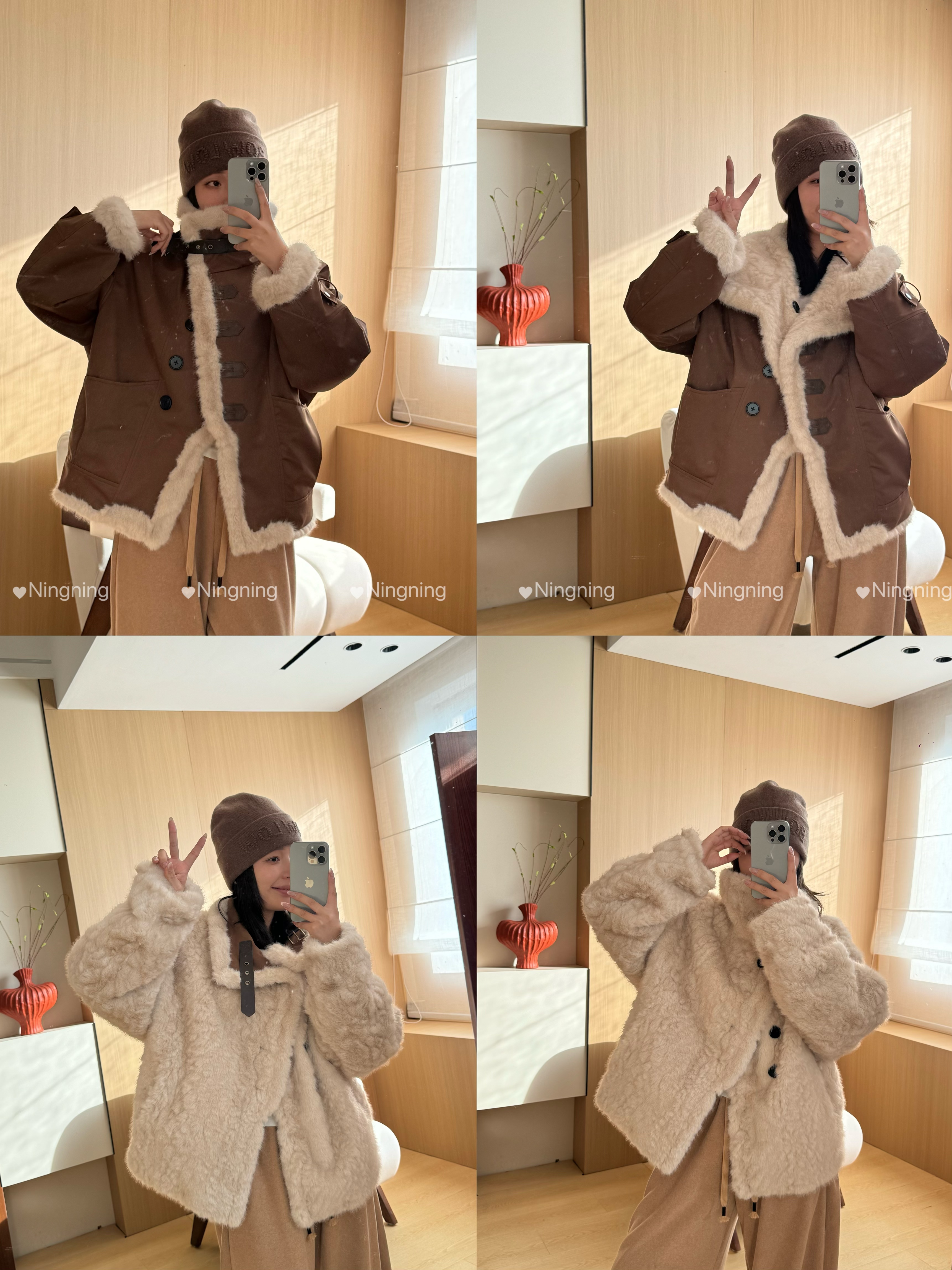 双面穿机车款小胡羊外套