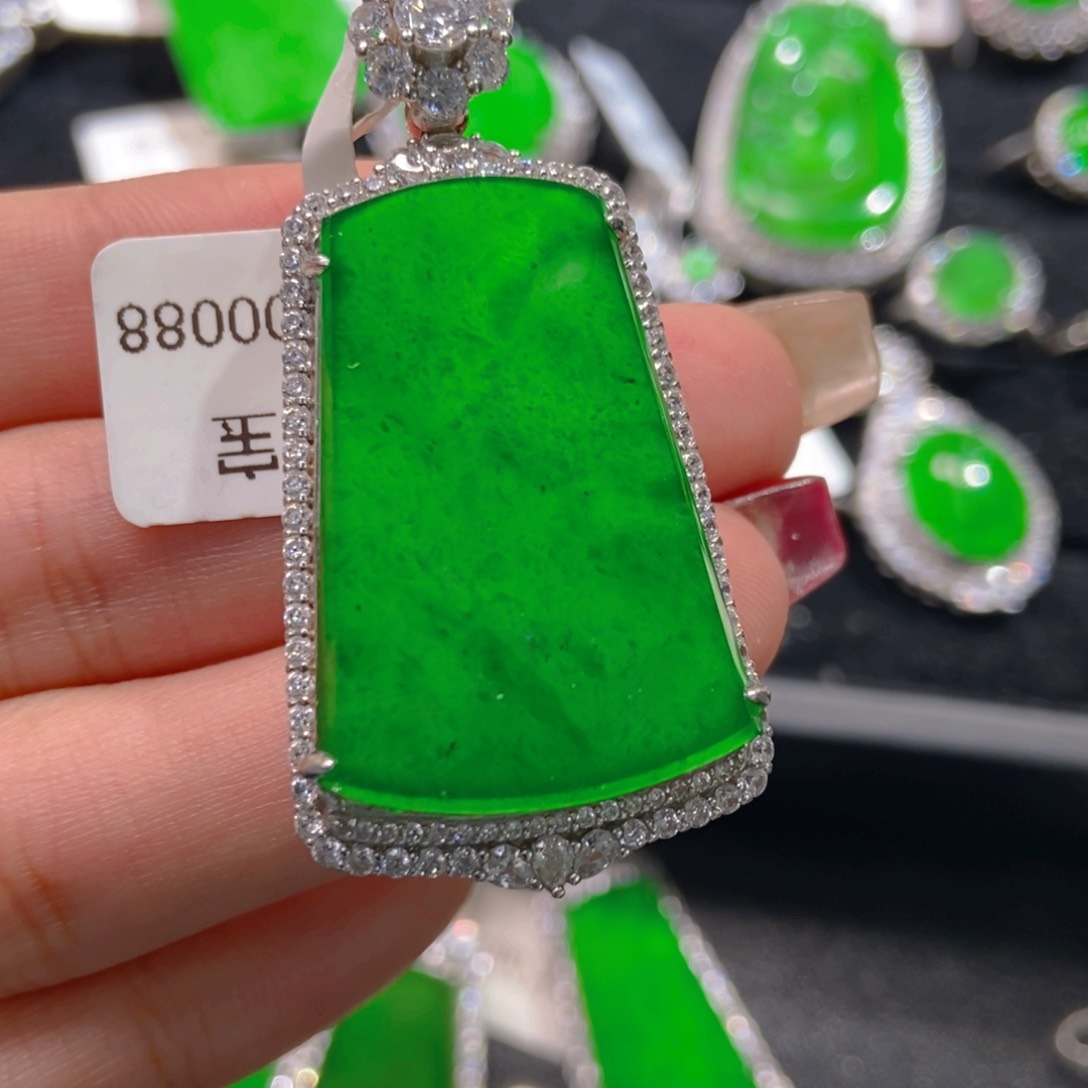 翡翠吊坠(不含链)银S925镶嵌