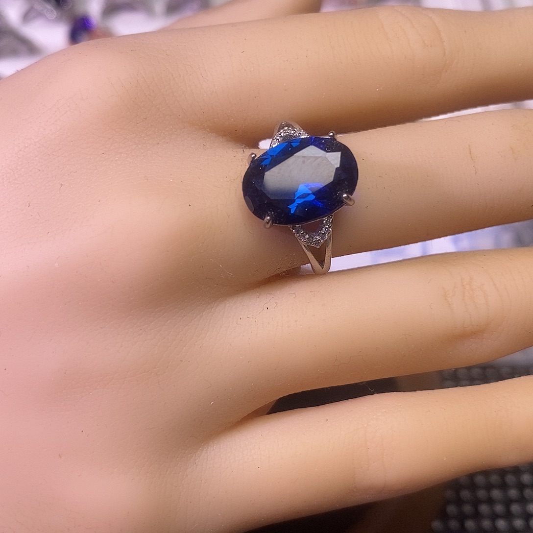 水晶戒指合金欧拉法精品水晶饰品百搭戒指吊咀耳钉