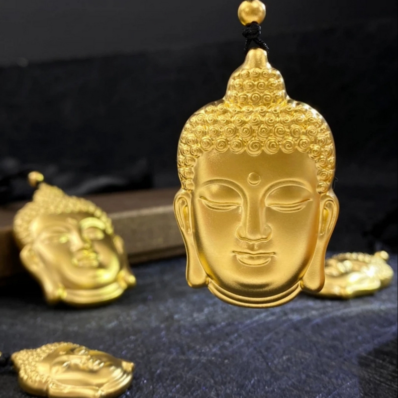 吊坠足银 古法祈福古韵佛头