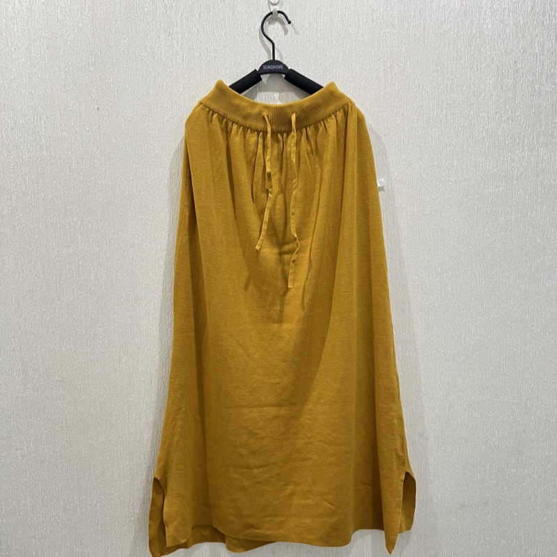 2025秋冬季韩系温柔高腰侧边开叉半身裙针织裙直筒长裙遛弯糯米裙