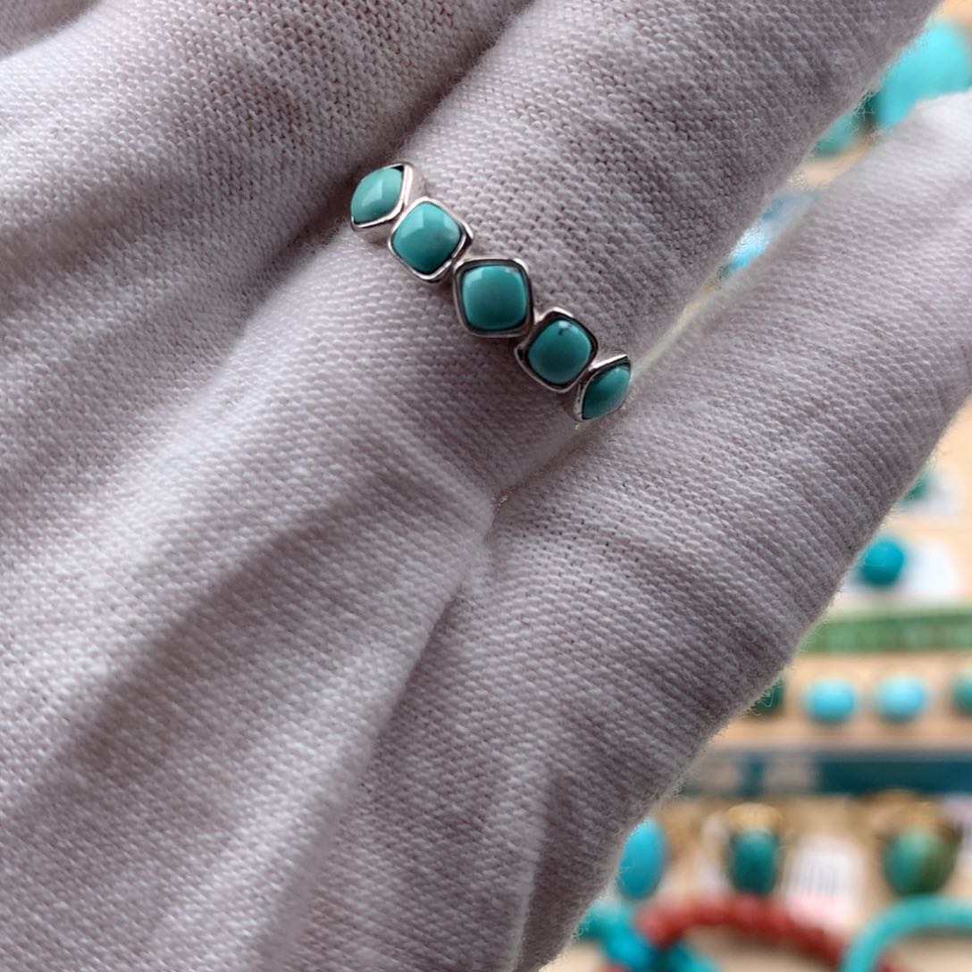 绿松石珠宝奇石银S925镶嵌