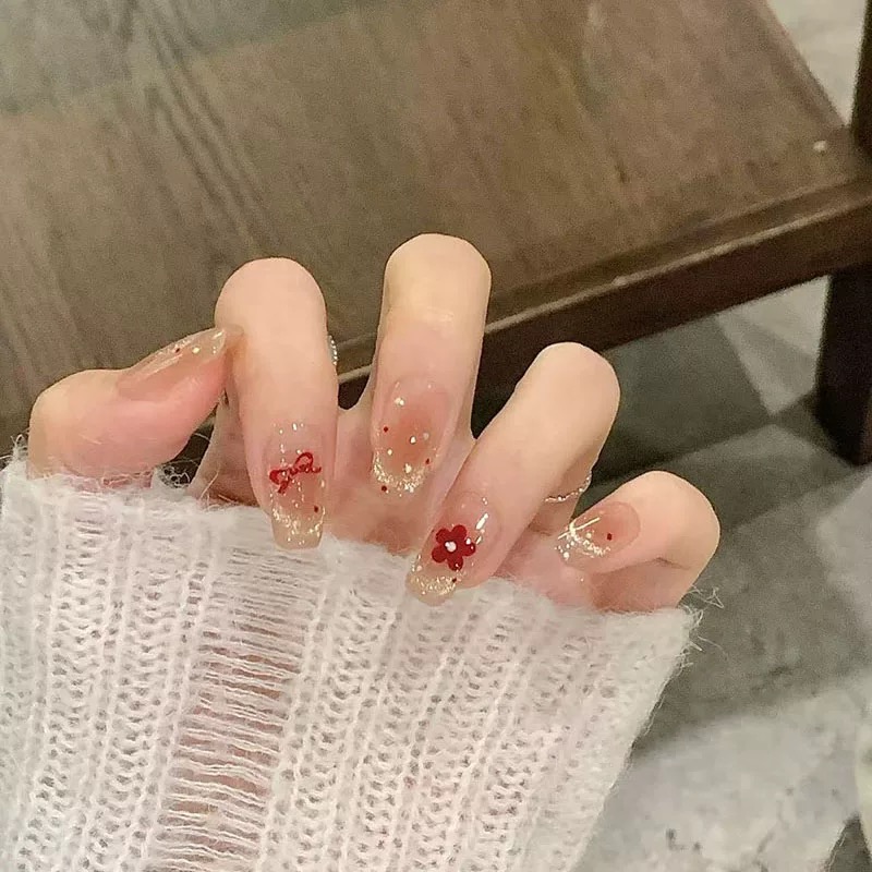 【26】小红花---手工穿戴甲10片装