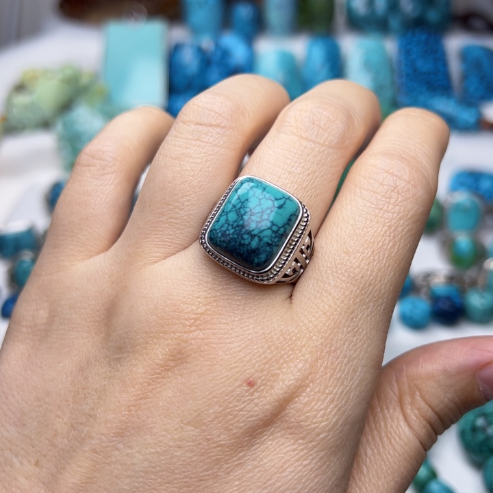 绿松石珠宝奇石银S925镶嵌