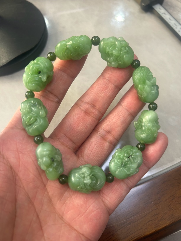 天然和田玉碧玉手串