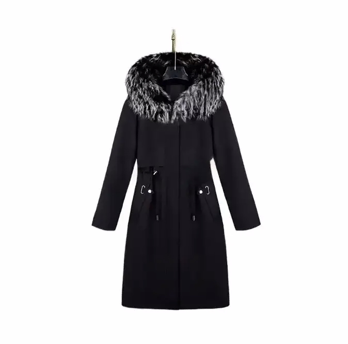 【新款若竹】2025新款中长连帽款兔毛 秋冬百搭长袖派克服