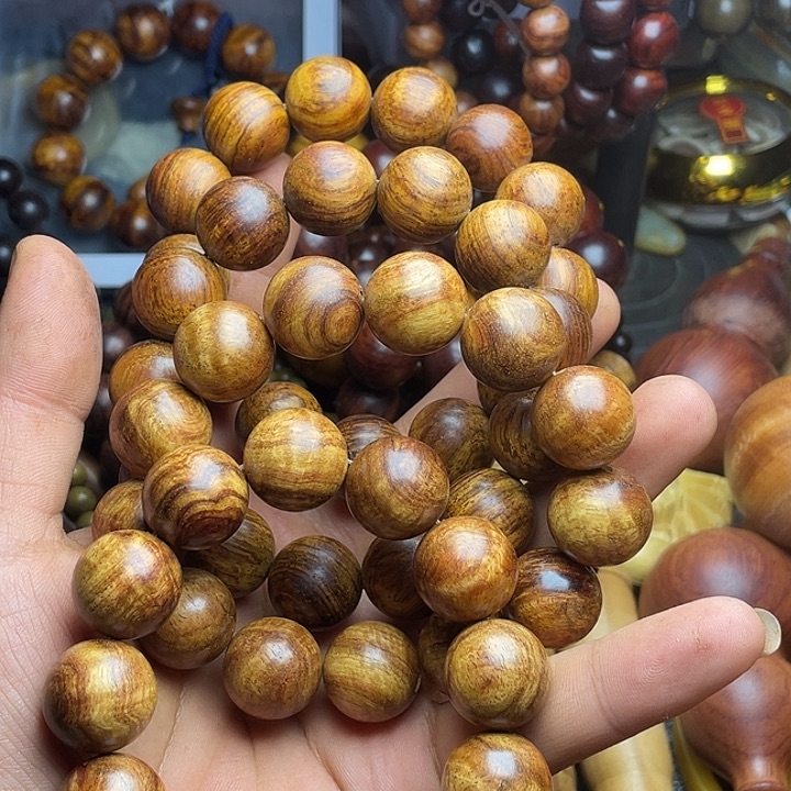黄花梨/降香黄檀海黄糠梨老料手串无胶无蜡原木原色