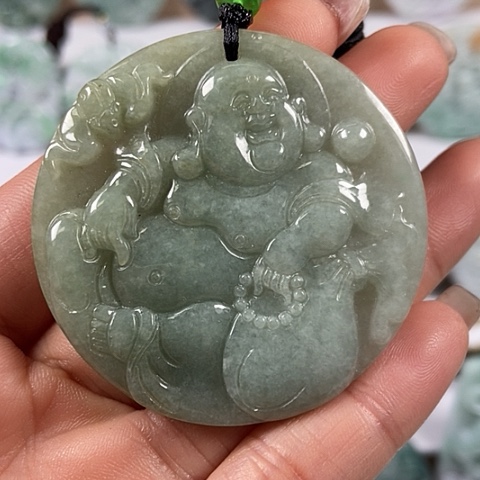 翡翠颈饰未镶嵌逍遥佛福利