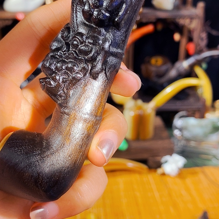 高端大气上档次金丝楠木烟斗