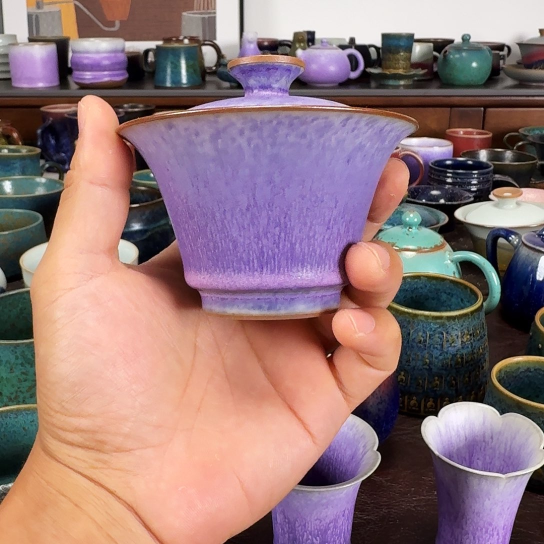 紫光釉二才盖碗任晓飞