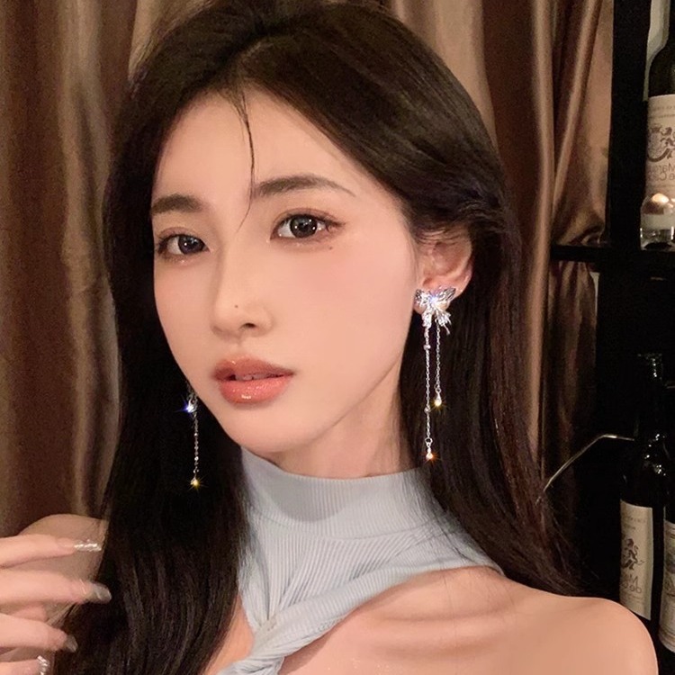 合金耳饰 47 蝴蝶之梦~液态蝴蝶流苏耳环小众设计感高级感精