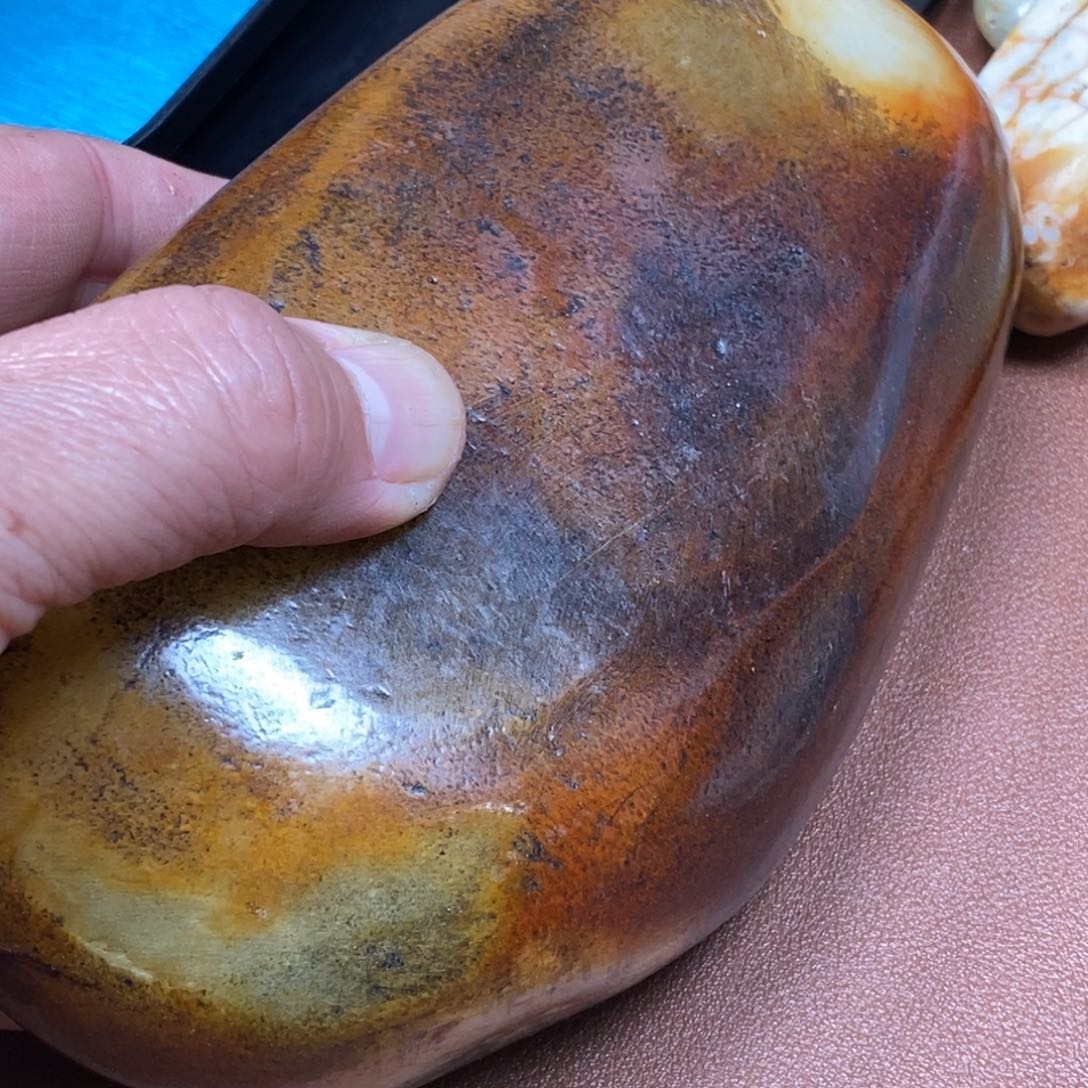 和田玉笔搁未镶嵌平*哥