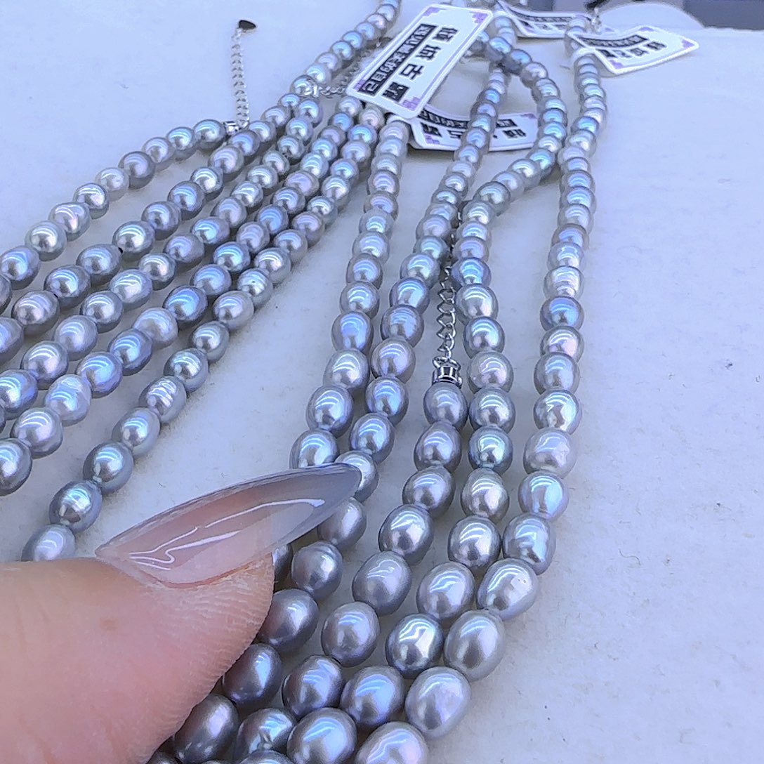 银S925镶嵌项链定制11淡水珍珠