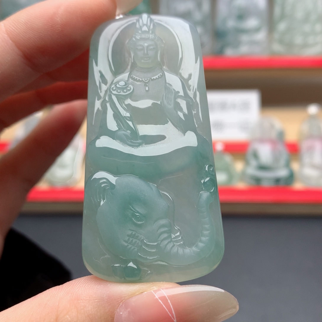 颈饰未镶嵌翡翠普贤菩萨