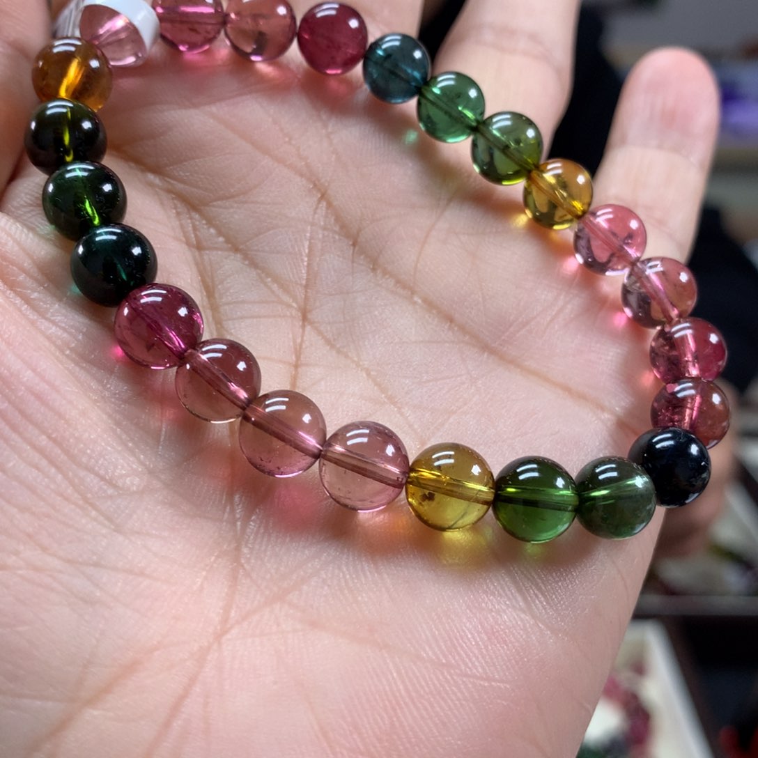 碧玺手链未镶嵌7.8毫米左右