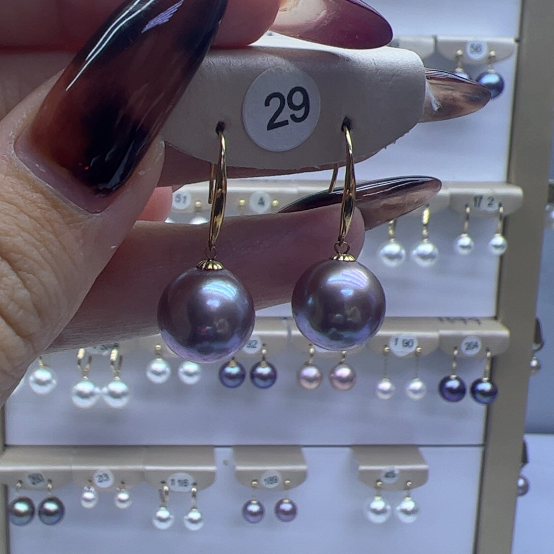 淡水珍珠耳饰18K金镶嵌