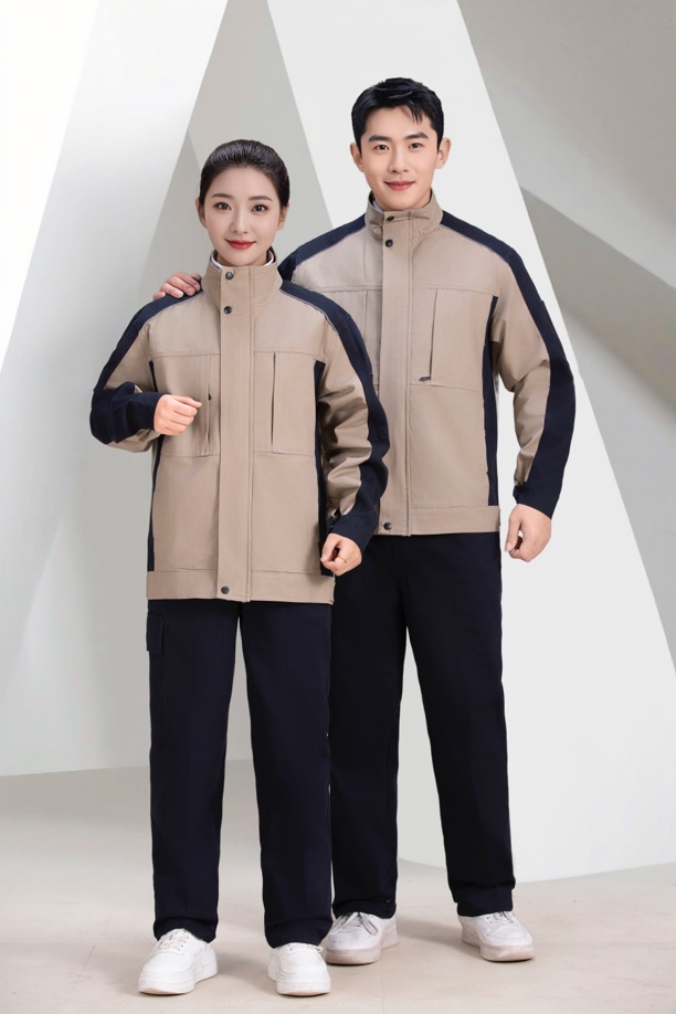 拼色全棉工厂加油站车间工装制服工作长袖春秋季户外服装汽修