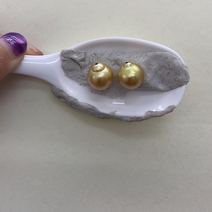 海水珍珠裸珠海水南洋金珠对珠