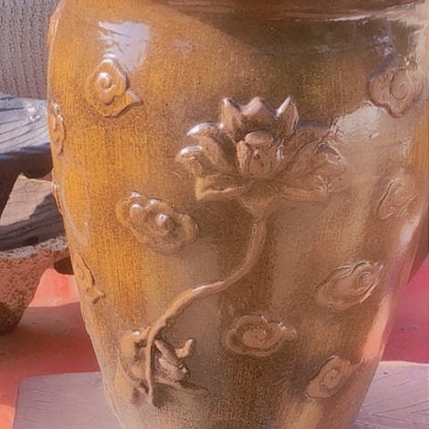 紫砂花盆口20高度30复古