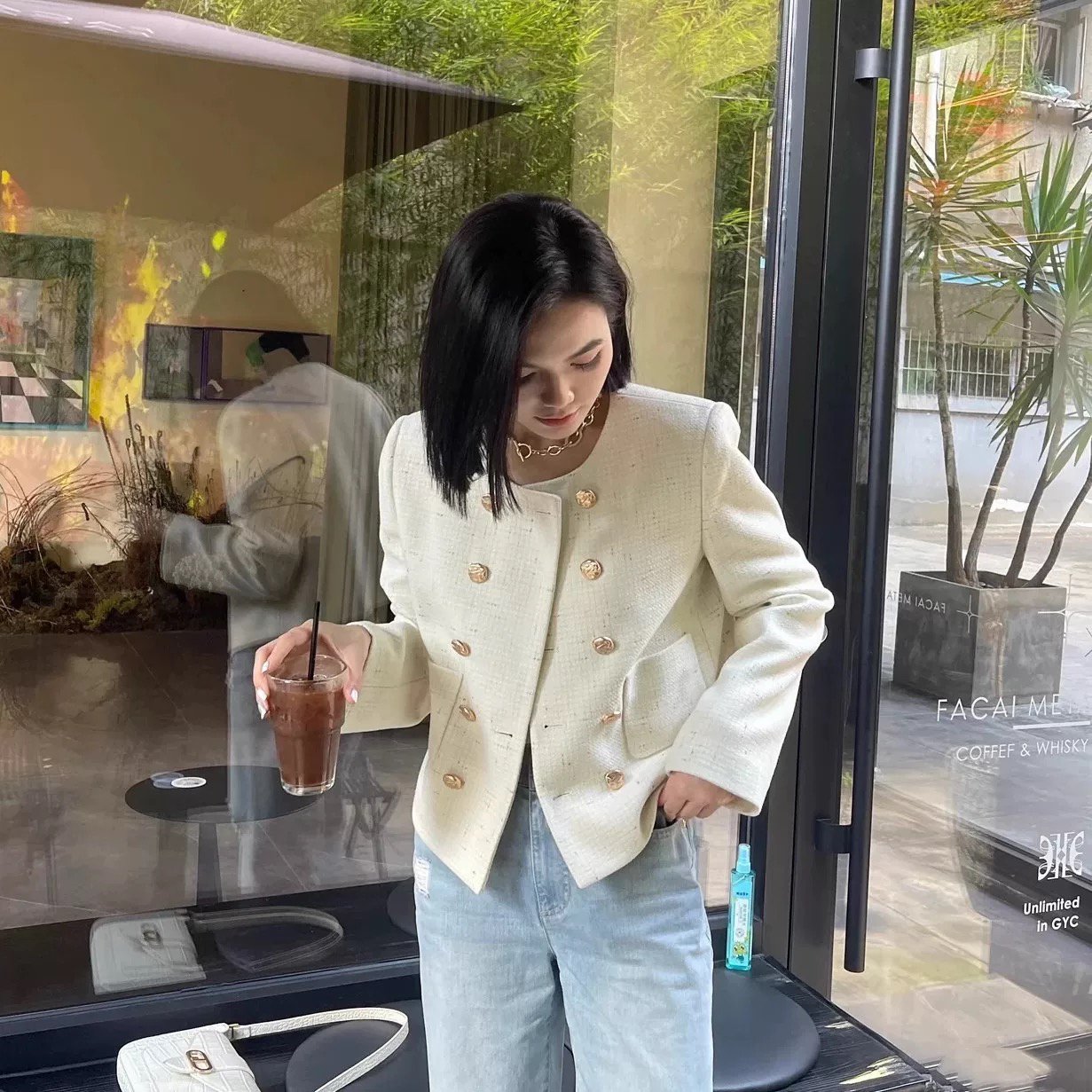 no退no换阿家秋冬羊毛高级小香外套