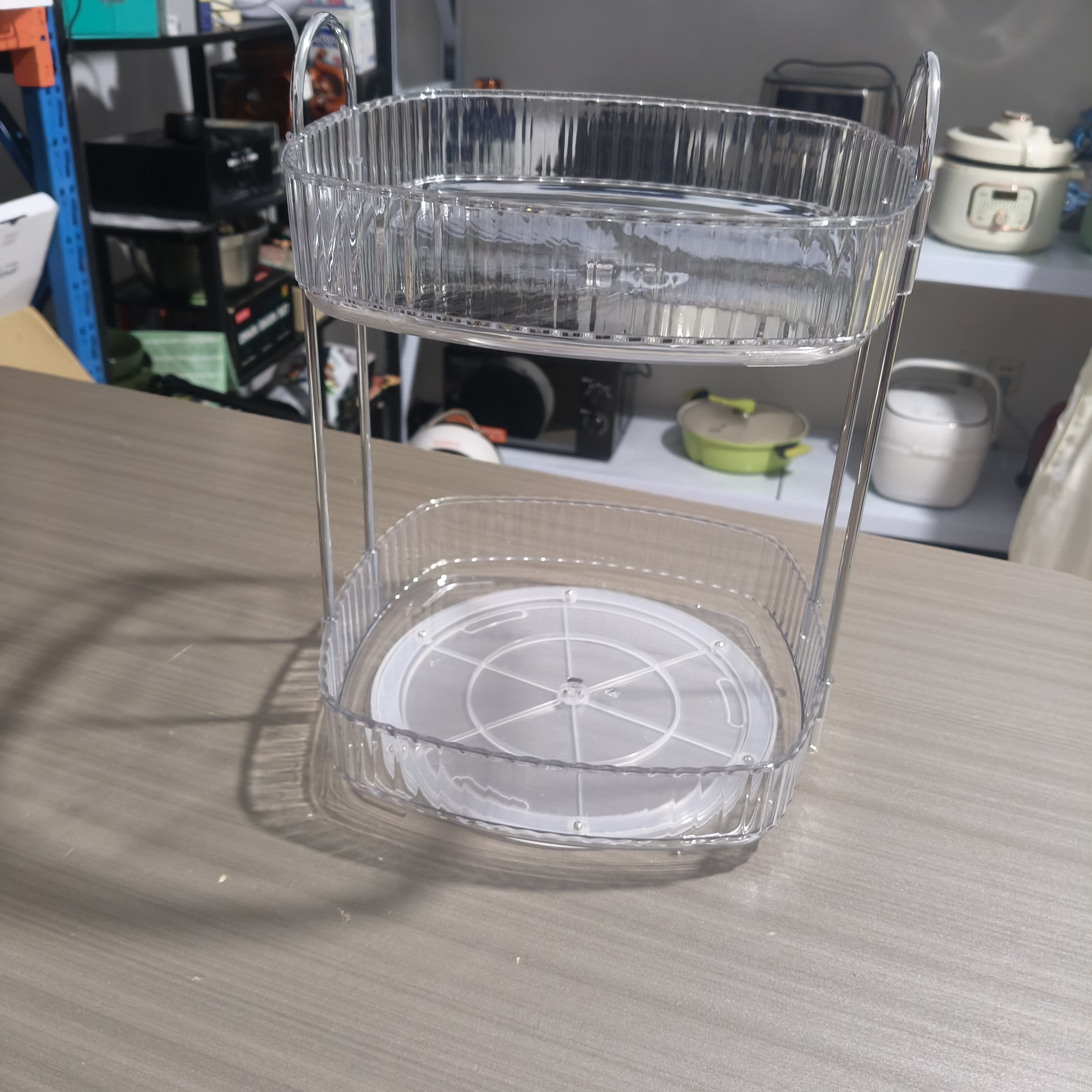 梳妆台旋转桌面收纳卡通透明亚克力桌面收纳盒(可旋转)