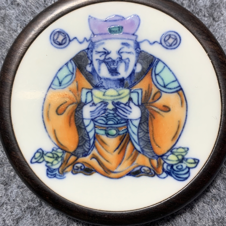 斗彩，乾隆款，财神爷挂件一个