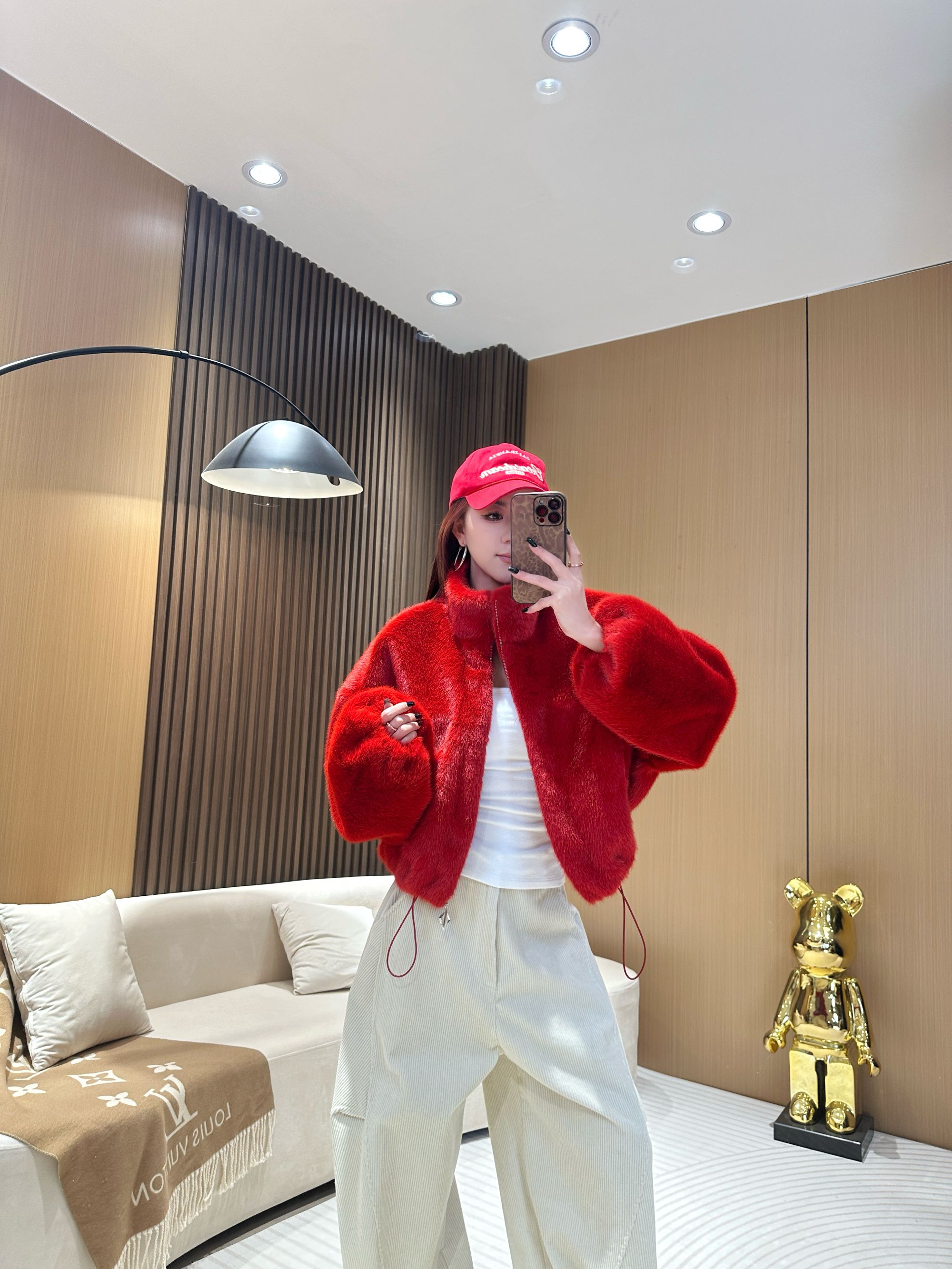  DA551 立领毛毛外套 冬款皮毛一体韩版保暖宽松时尚百搭气质外套