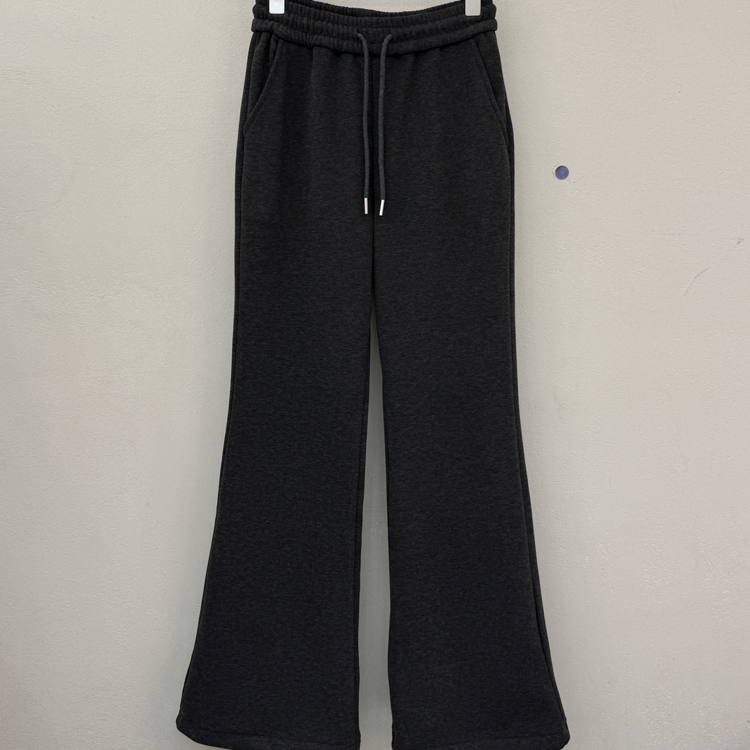 61X82显瘦显腿长松紧腰修腿型加绒休闲喇叭裤(裤长103)