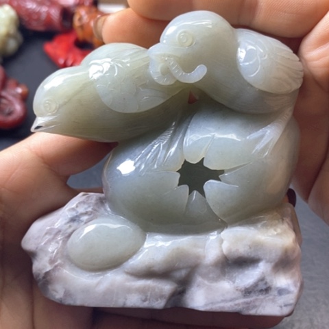 白玉菩提吊坠摆件