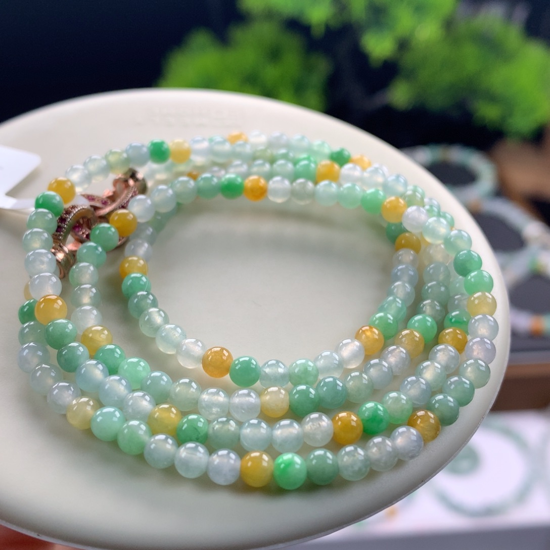 翡翠未镶嵌手链34号卡3.8